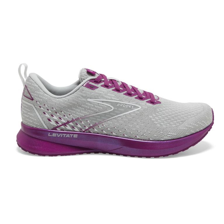 Brooks Women's Levitate 5 Road Running Shoes - Grey/Lavender Purple/Baton Rouge (VTED67410)